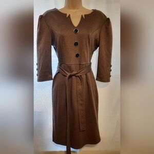 Grace Karin Chocolate Long Sleeve Dress with Belt